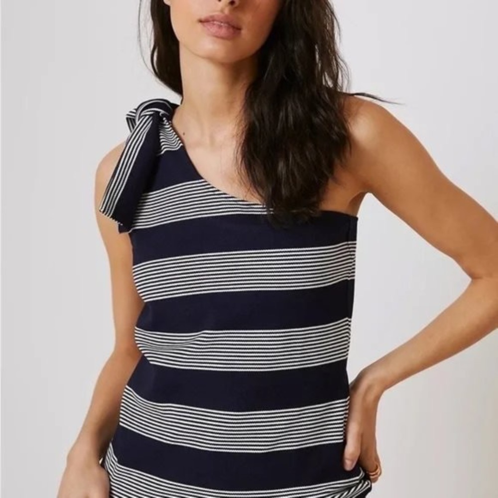 🖤Bishop + Young One-Shoulder Striped Top – Anthropologie | Size XL